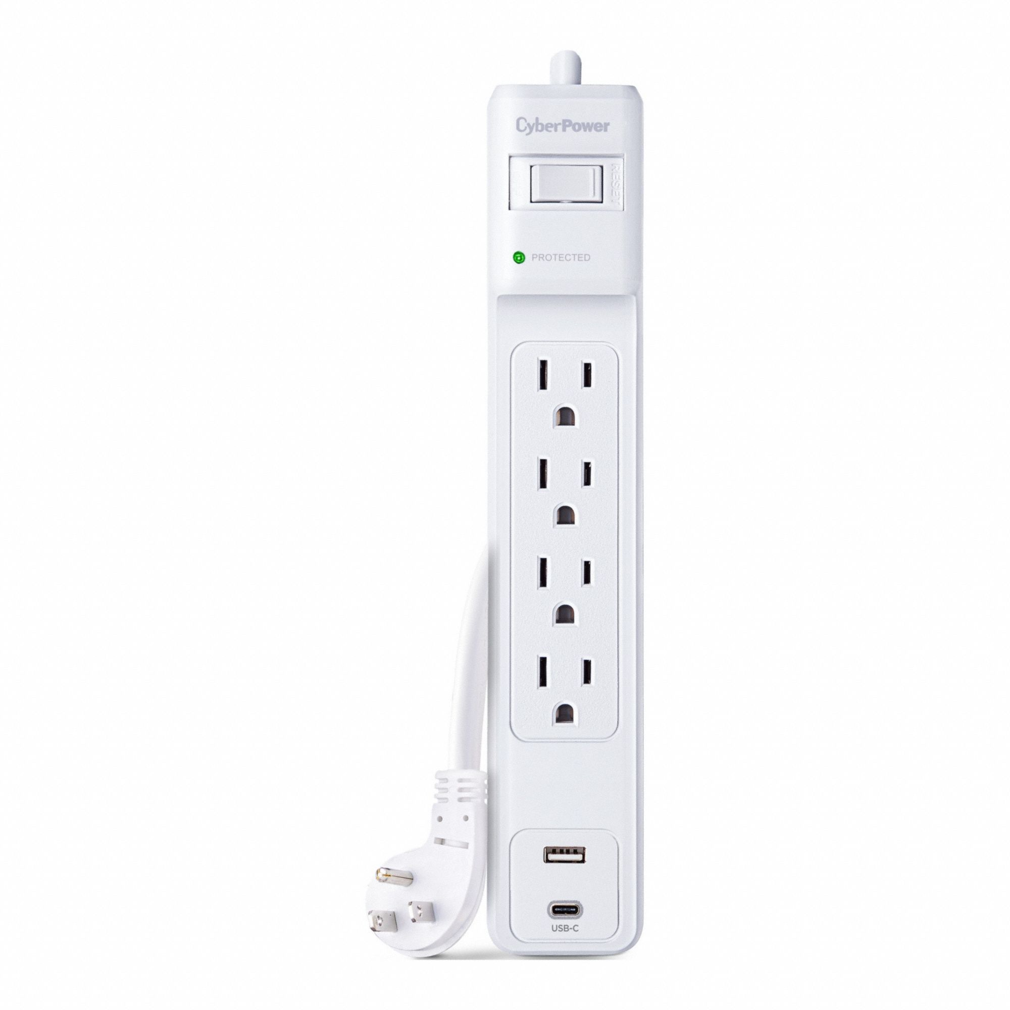 CYBER POWER, 4 Outlets, 3 ft Cord Lg, Outlet Strip - 402LD9|P403UC15 ...