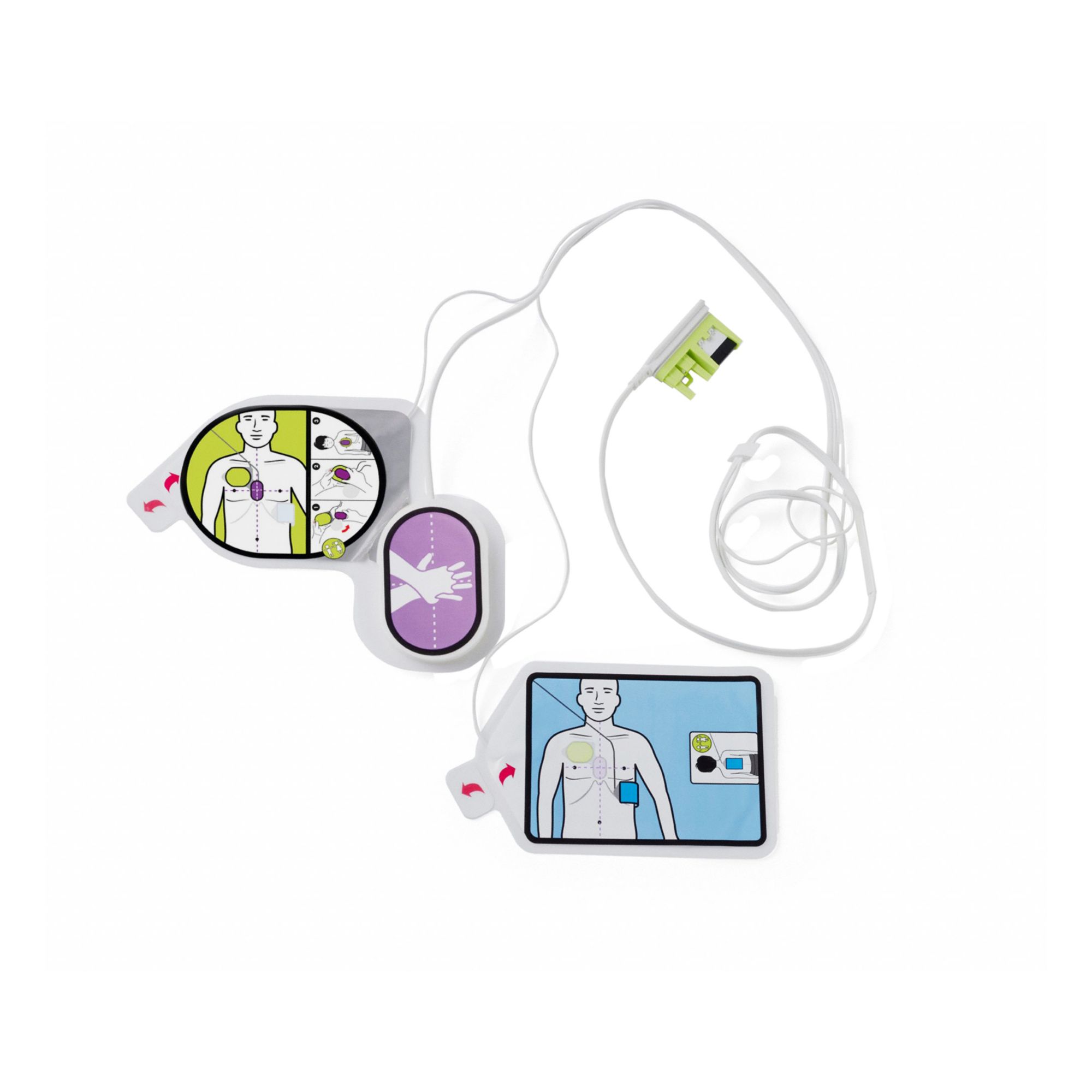 Defibrillator Pad: Non-Rechargeable Lithium, 777M52, 8900-000280-01, CPR Universal Electrodes