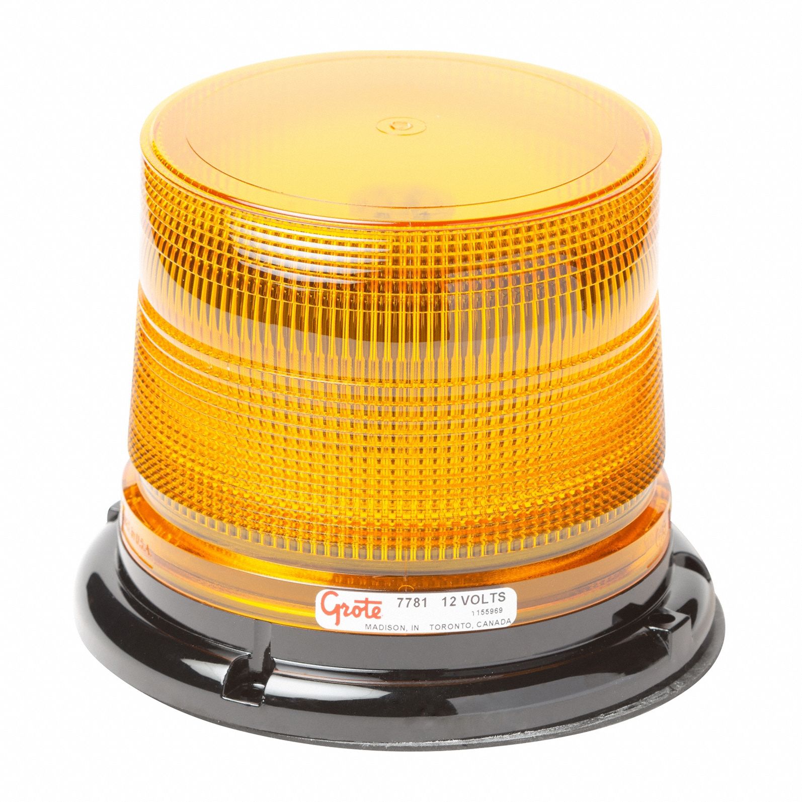 Strobe Light: Strobe, Amber, 6 7/16 in Overall Wd, 5 5/16 in Overall Ht, LED, 12V DC