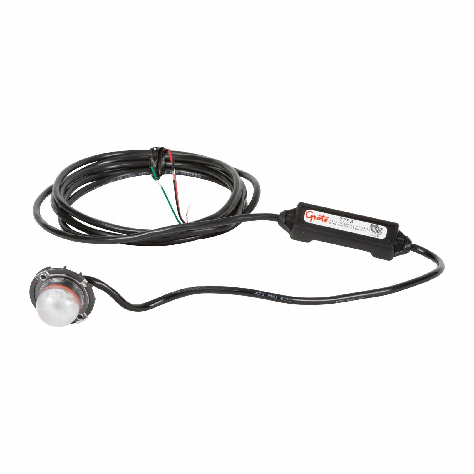 Strobe Light: Strobe, Clear, 1 in Overall Wd, 1 5/8 in Overall Ht, LED, 10 to 16V