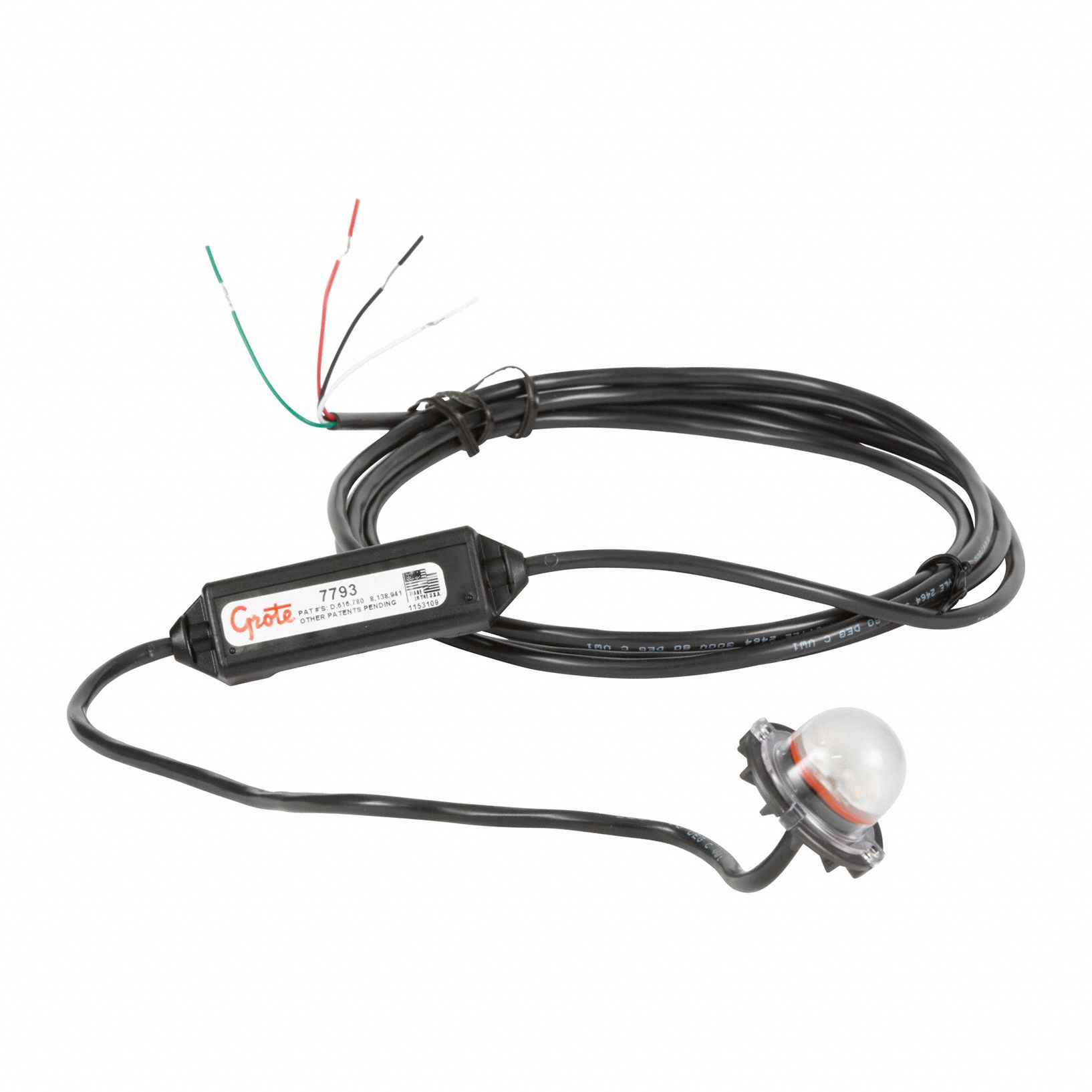 Strobe Light: Strobe, Amber, 1 in Overall Wd, 1 5/8 in Overall Ht, LED, 10 to 16V