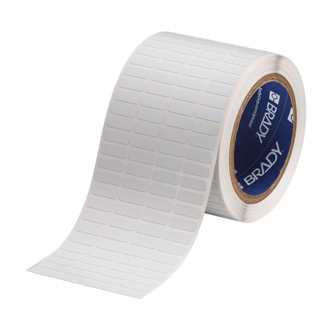 Pre-Cut Label Stock Roll: 1/4 in x 3/4 in, 1/4 in, Polyimide, White (Matte), 10, 000 Labels per Roll