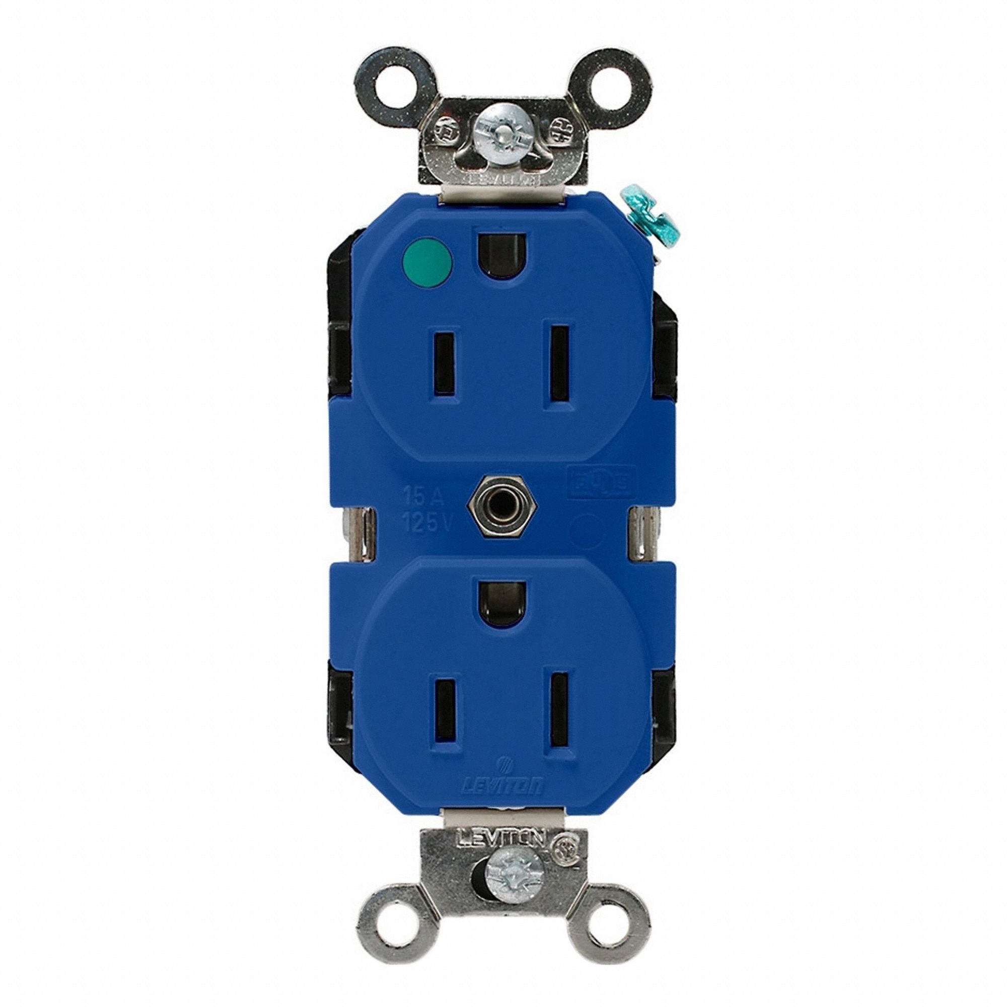 Dup Rec HG 15A 125V Self-Gr Blue