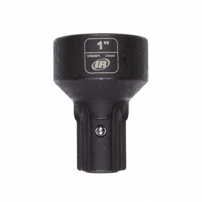 Impact Socket: SAE, 1 in Socket Size, 6-Point, Std, 1 9/16 in Overall Lg