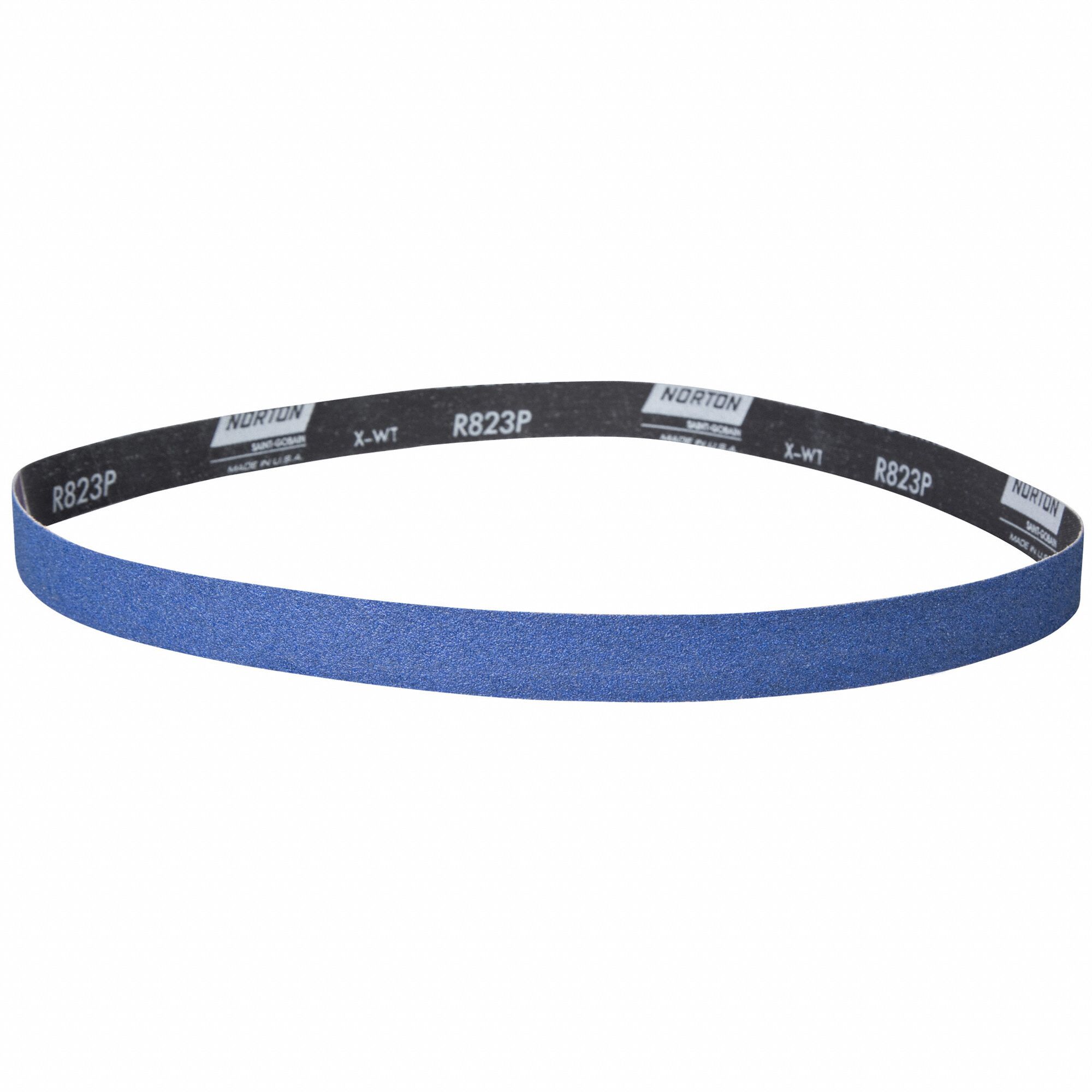 Sanding Belt: 1 in W x 42 in L, Zirconia Alumina, 150 Grit, X Wt Polyester Backing