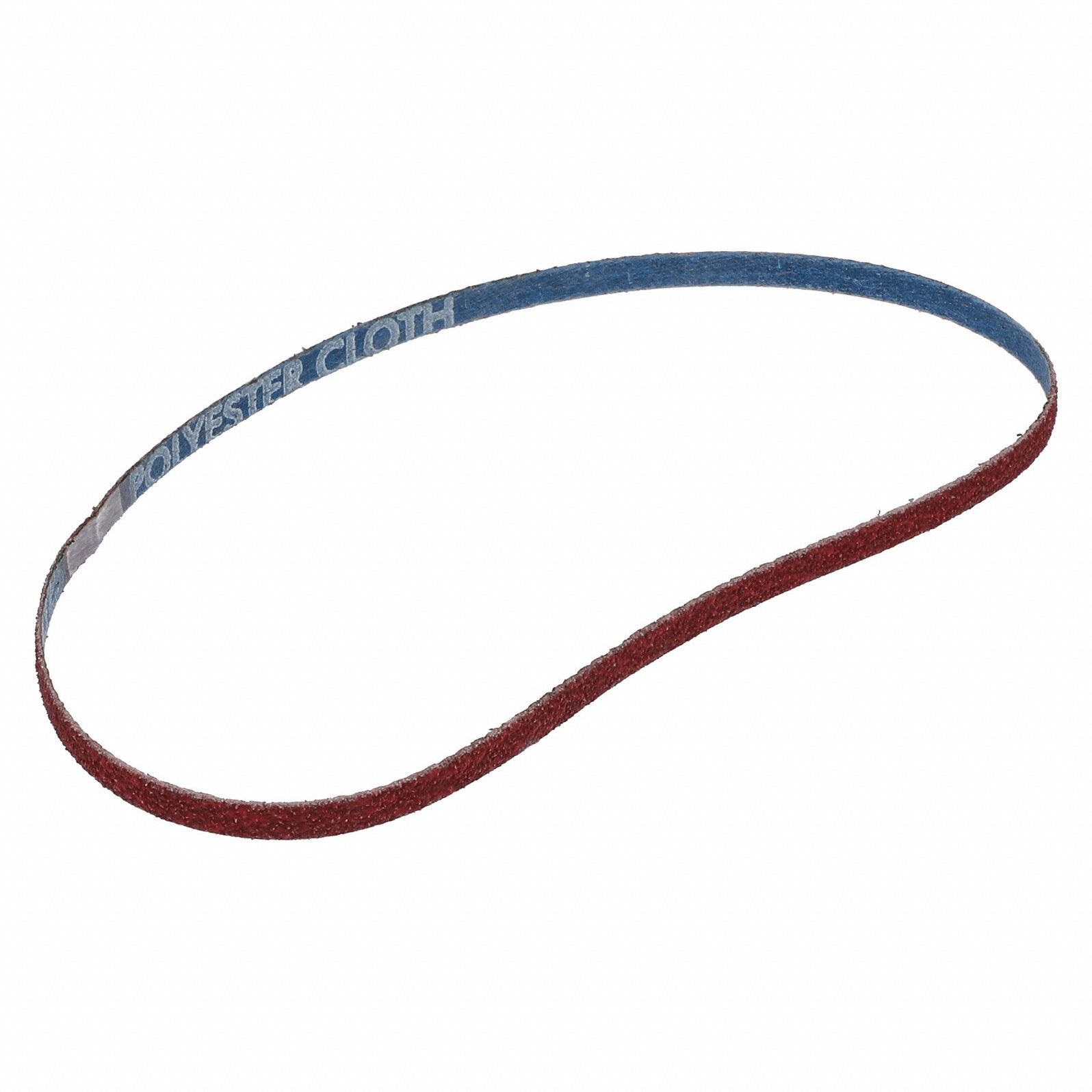 Sanding Belt: 1/4 in W x 18 in L, Ceramic, 60 Grit, Y Wt Polyester Backing, SG R981