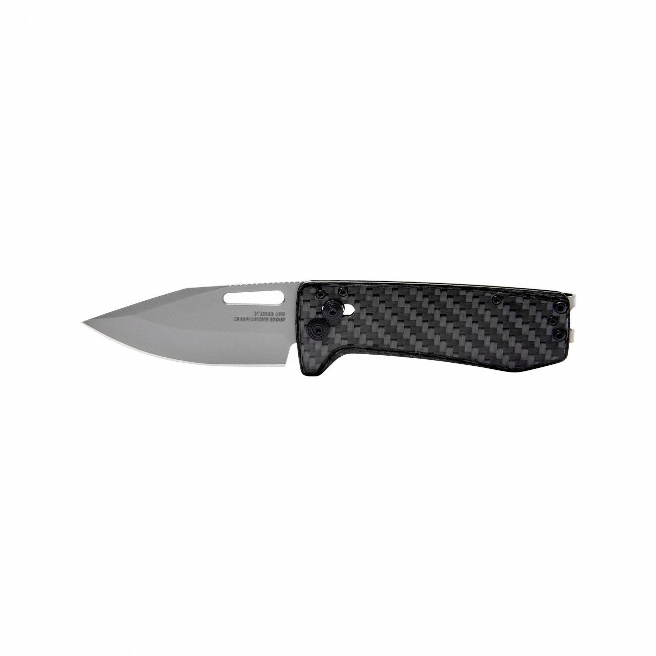 Folding Utility Knife: 2 3/4 in Blade Lg, 3 1/2 in Closed Lg, 6 1/2 in Overall Lg, Carbon Fiber