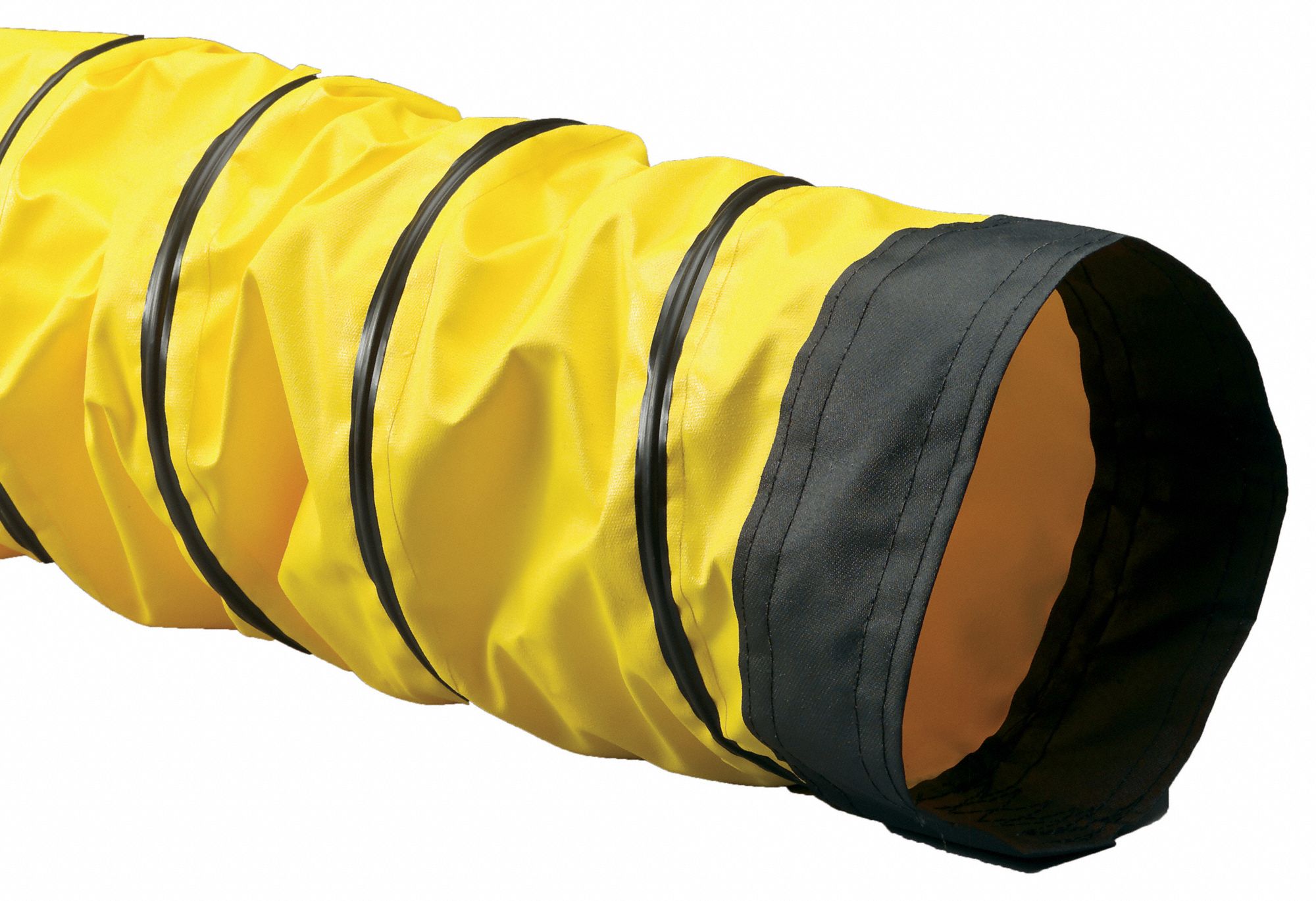 Ducting Hose, 25 ft L, Black/Yellow