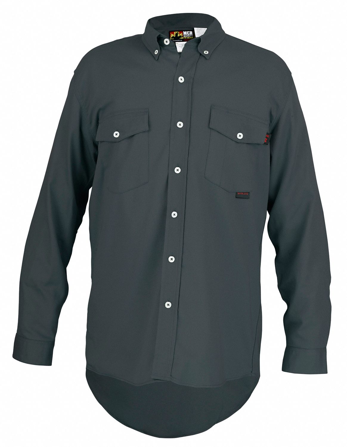 FR Long Sleeve Shirt: 8.7 cal/sq cm ATPV, Men's, Regular, 2XL, MaxComfort™ ( 7 oz ), Long