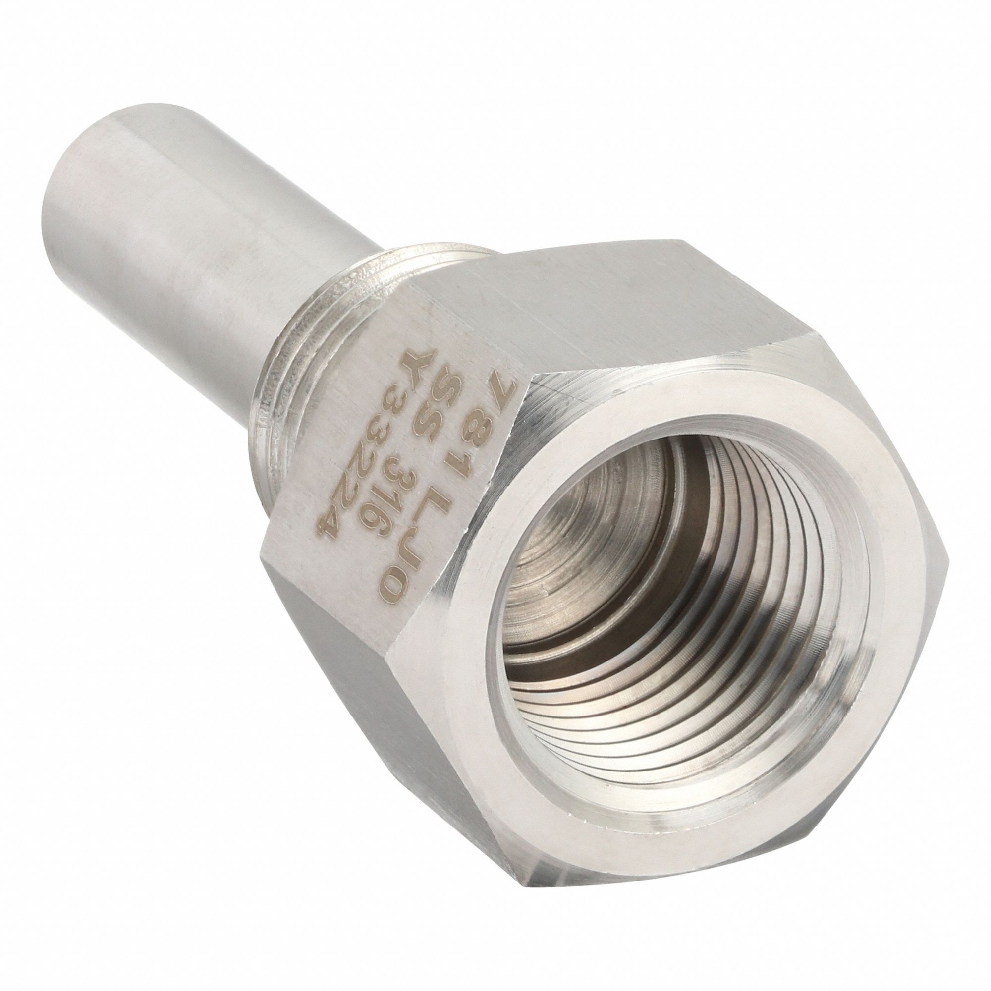 Threaded Thermowell: Stainless Steel, For 2 1/2 in Stem Lg, 1 3/8 in Insertion Lg