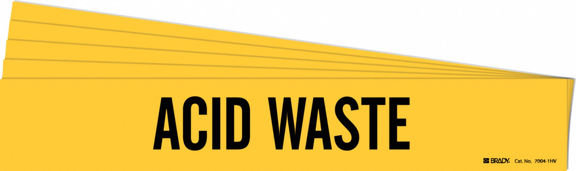 Pipe Marker: Acid Waste, Yellow, Black, Fits 8 in and Larger Pipe O.D., 1 Pipe Markers, 5 PK