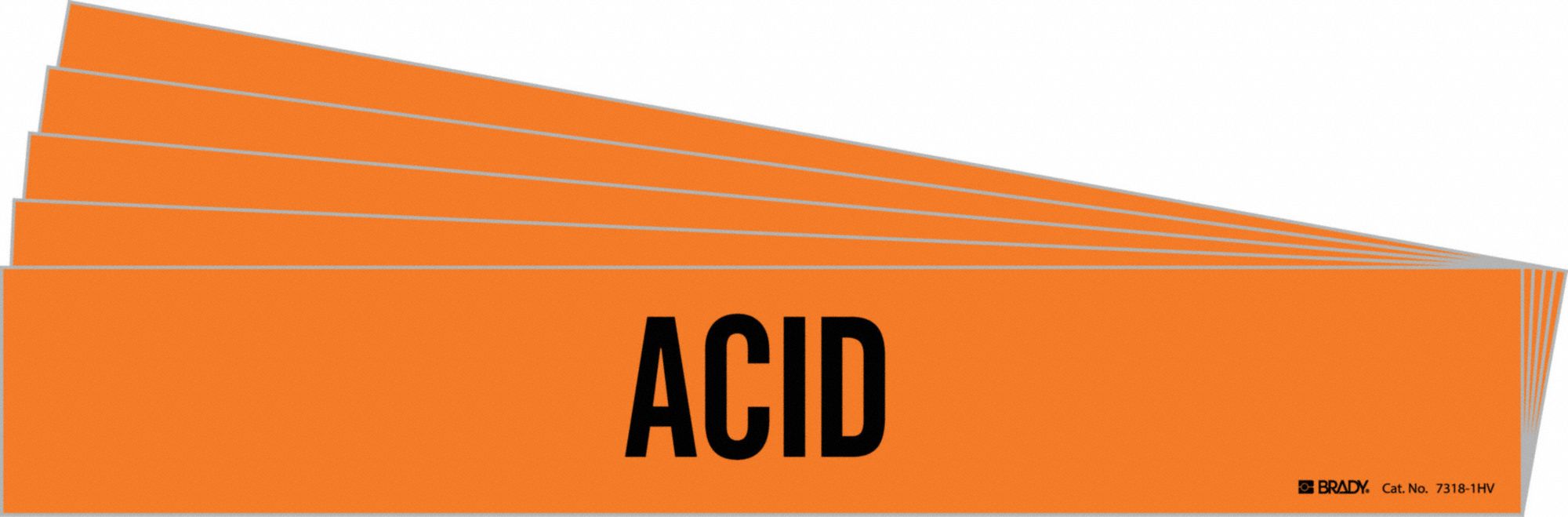 Acid, Orange, Pipe Marker 781VD673181HVPK Grainger