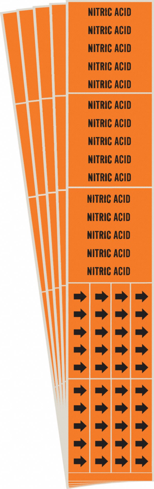 Nitric Acid, Orange, Pipe Marker 781VH873963CPK Grainger