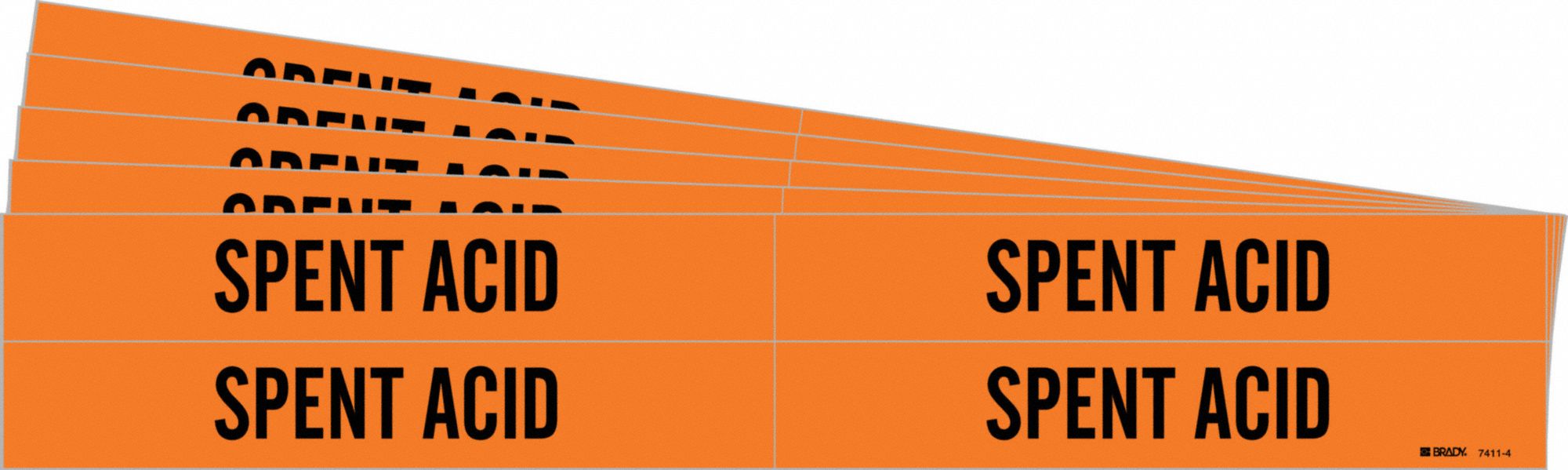 Spent Acid, Orange, Pipe Marker 781VK474114PK Grainger