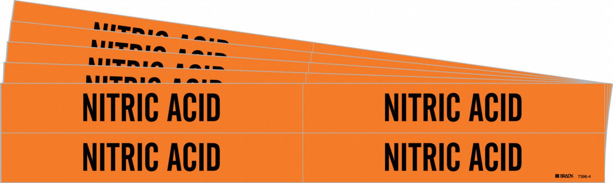 Nitric Acid, Orange, Pipe Marker 781VN573964PK Grainger