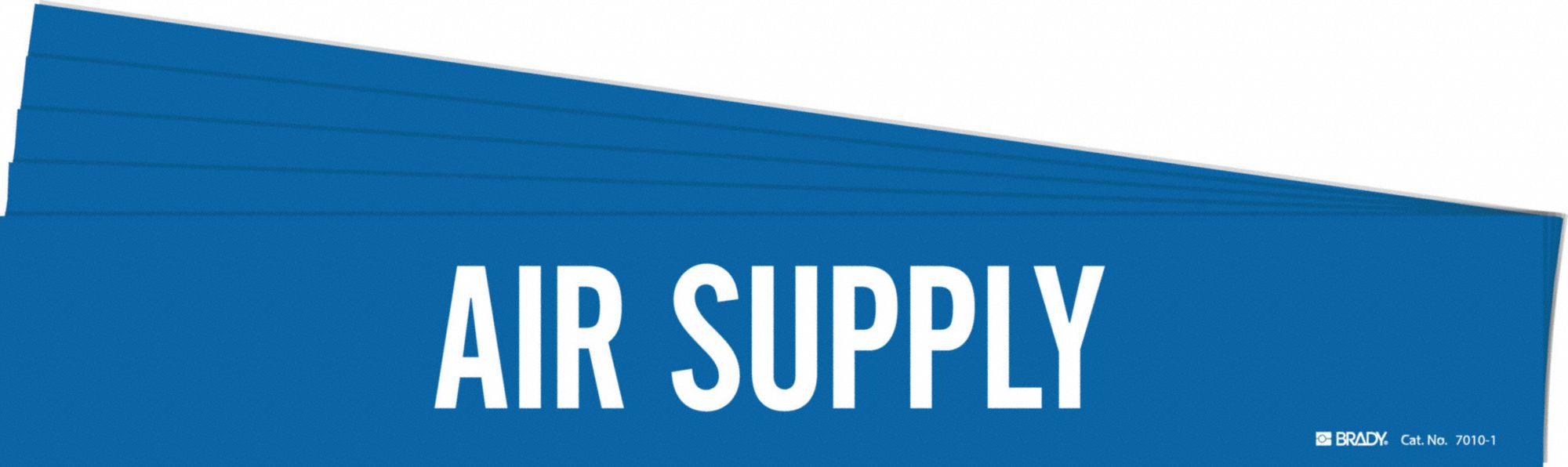 Pipe Marker: Air Supply, Blue, White, Fits 2 1/2 to 7 7/8 in Pipe O.D., 1 Pipe Markers, 5 PK