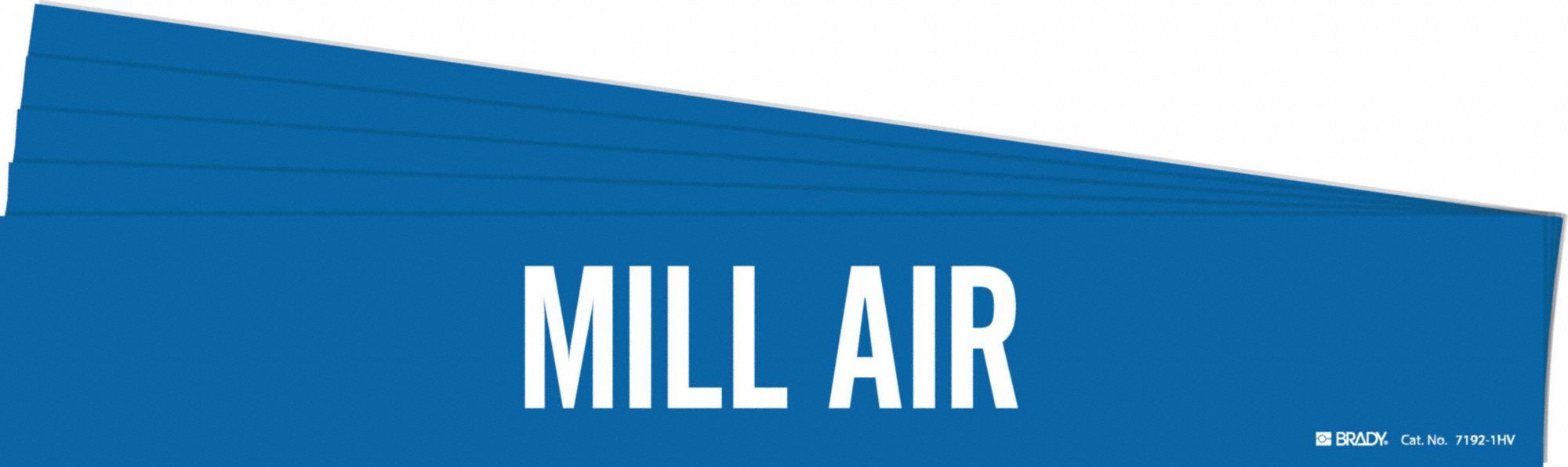 Pipe Marker: Mill Air, Blue, White, Fits 8 in and Larger Pipe O.D., 1 Pipe Markers, 5 PK