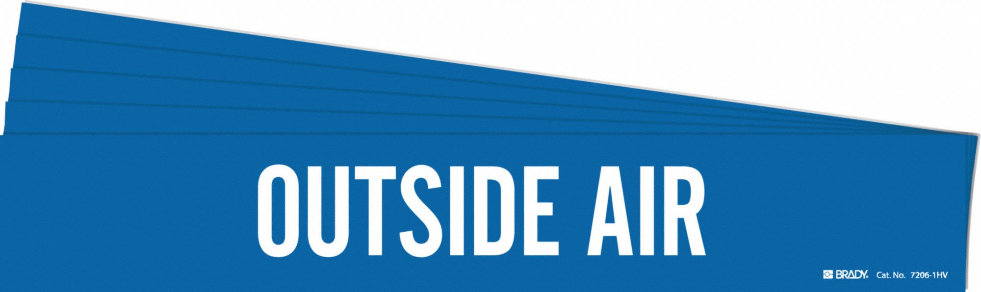 Pipe Marker: Outside Air, Blue, White, Fits 8 in and Larger Pipe O.D., 1 Pipe Markers, 5 PK