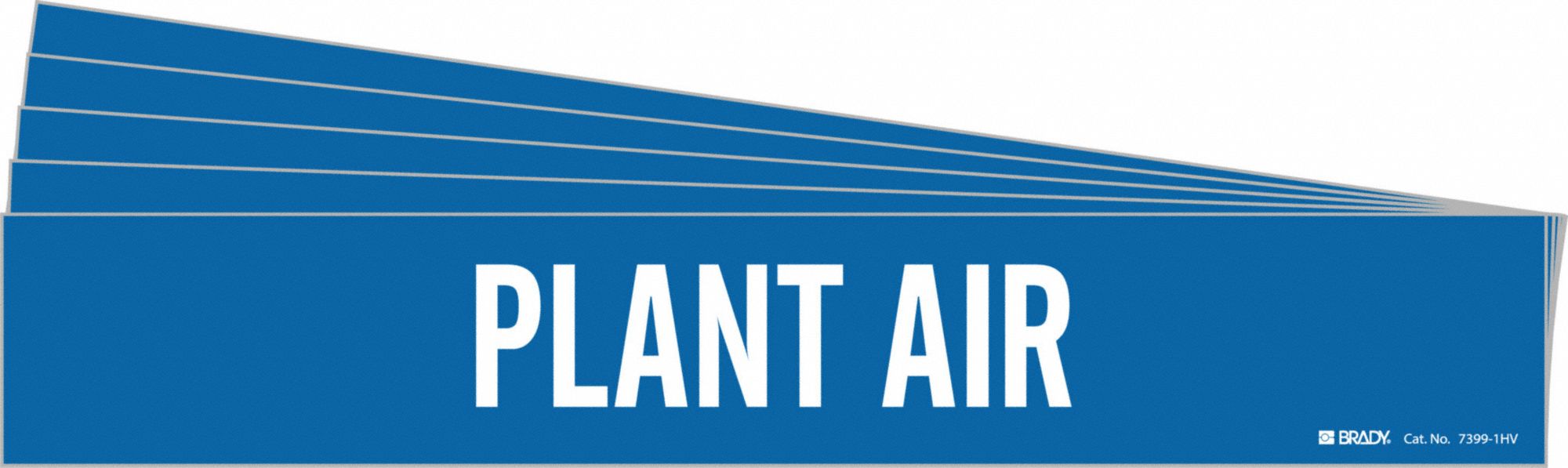 Pipe Marker: Plant Air, Blue, White, Fits 8 in and Larger Pipe O.D., 1 Pipe Markers, 5 PK