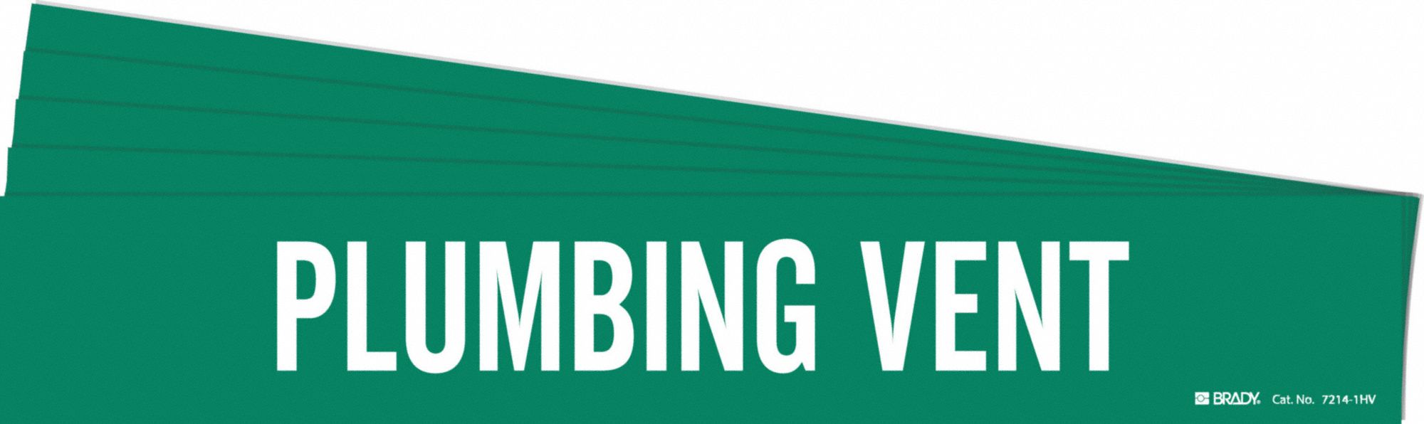 Pipe Marker: Plumbing Vent, Green, White, Fits 8 in and Larger Pipe O.D., 1 Pipe Markers, 5 PK