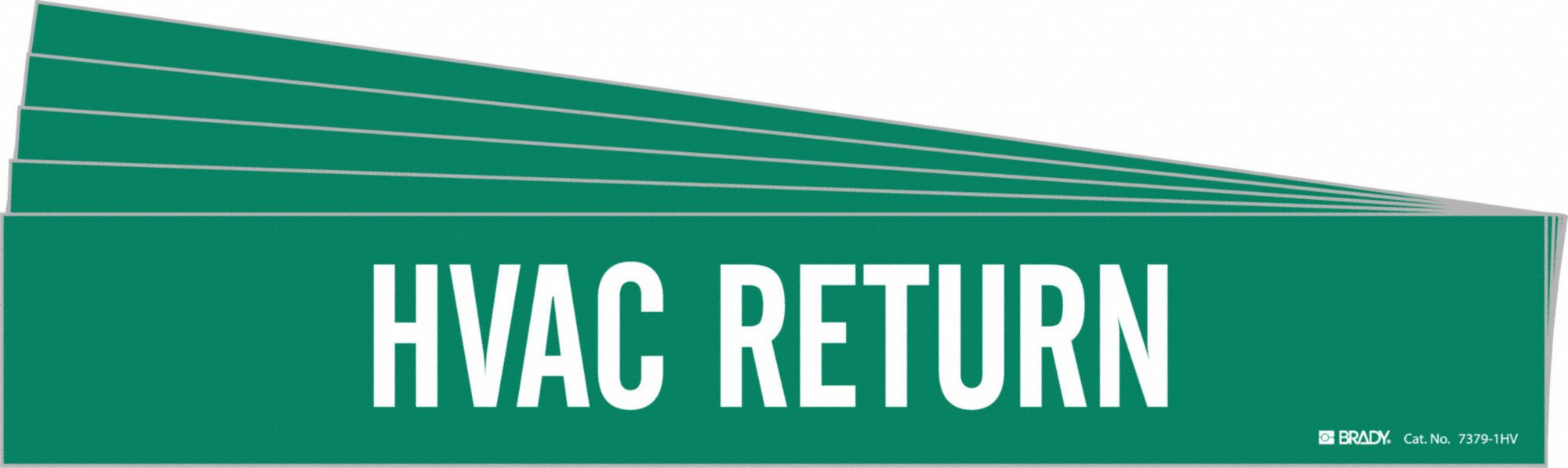 Pipe Marker: HVAC Return, Green, White, Fits 8 in and Larger Pipe O.D., 1 Pipe Markers, 5 PK