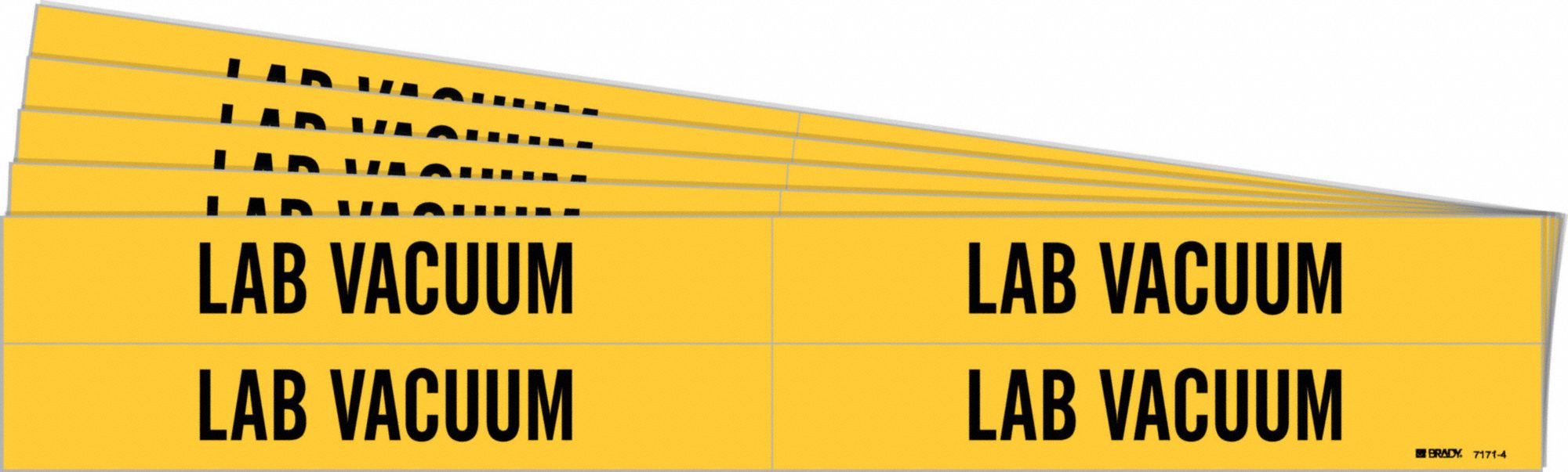 Lab Vacuum, Yellow, Pipe Marker 781W3771714PK Grainger