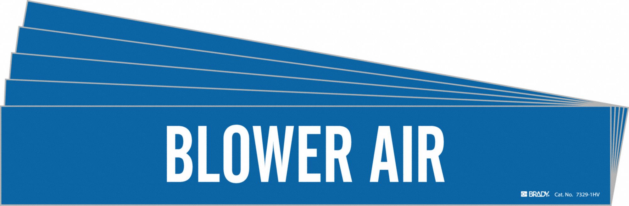Pipe Marker: Blower Air, Blue, White, Fits 8 in and Larger Pipe O.D., 1 Pipe Markers, 5 PK
