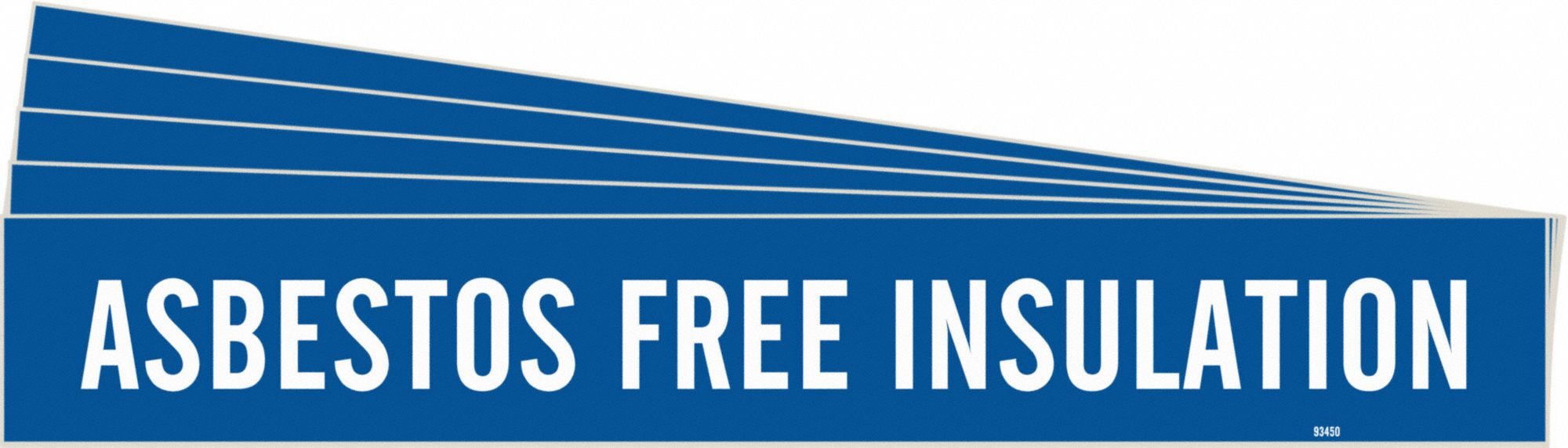 Pipe Marker: Asbestos Free Insulation, Blue, White, Fits 2 1/2 to 7 7/8 in Pipe O.D., 5 PK
