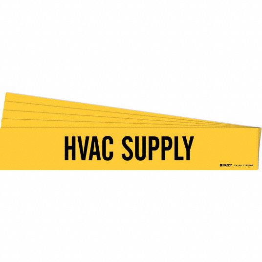 HVAC Supply, Yellow, Pipe Marker 781W5371521HVPK Grainger