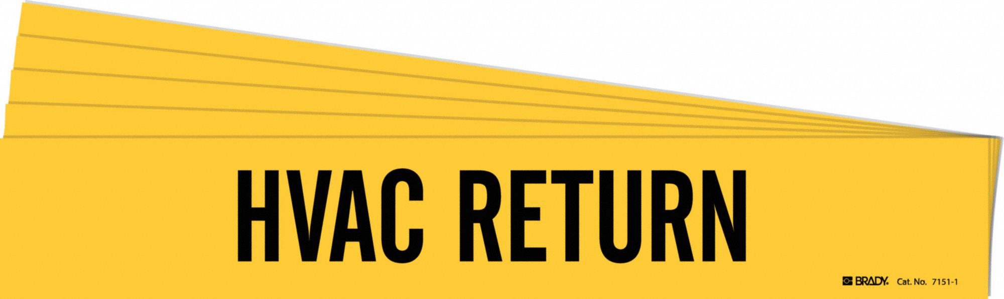 Pipe Marker: HVAC Return, Yellow, Black, Fits 2 1/2 to 7 7/8 in Pipe O.D., 1 Pipe Markers, 5 PK
