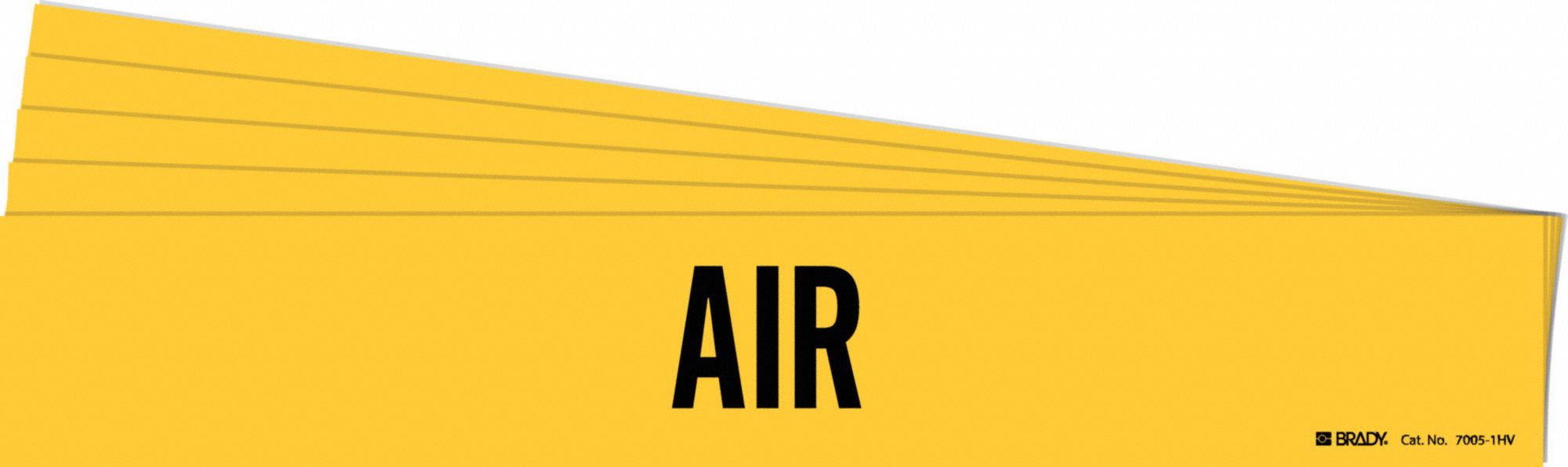 Pipe Marker: Air, Yellow, Black, Fits 8 in and Larger Pipe O.D., 1 Pipe Markers, 5 PK