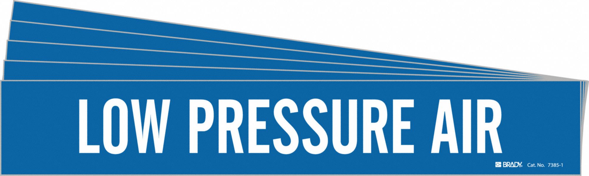 Pipe Marker: Low Pressure Air, Blue, White, Fits 2 1/2 to 7 7/8 in Pipe O.D., 1 Pipe Markers, 5 PK