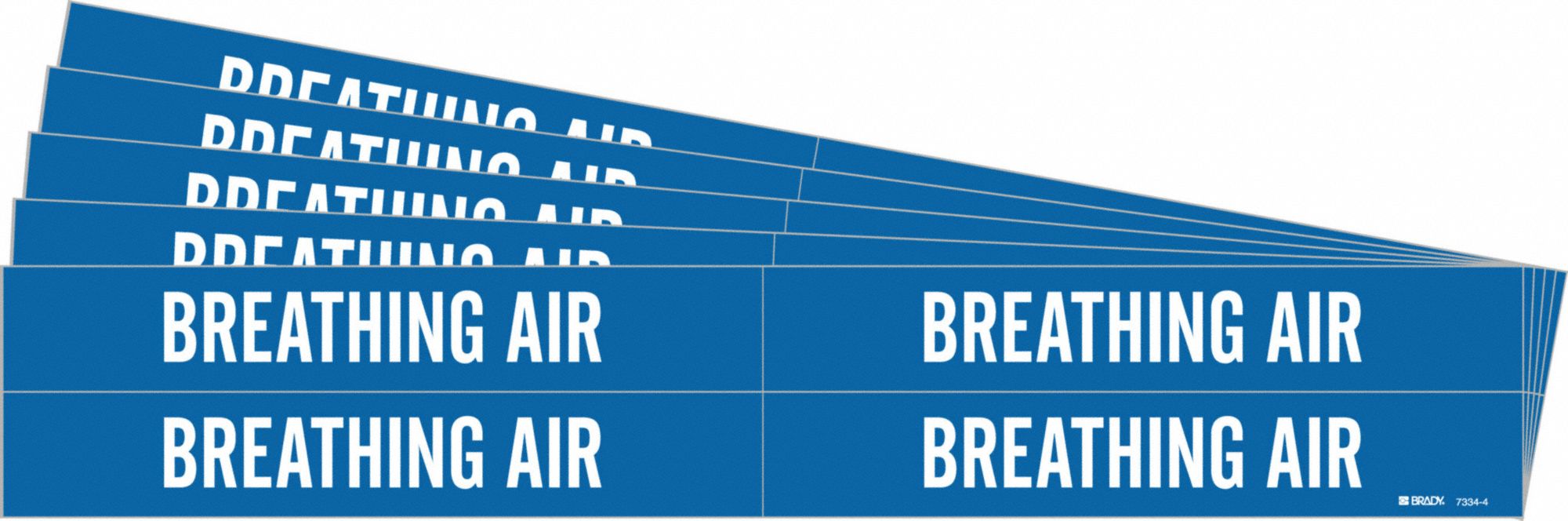 Pipe Marker: Breathing Air, Blue, White, Fits 3/4 to 2 3/8 in Pipe O.D., 4 Pipe Markers, 5 PK
