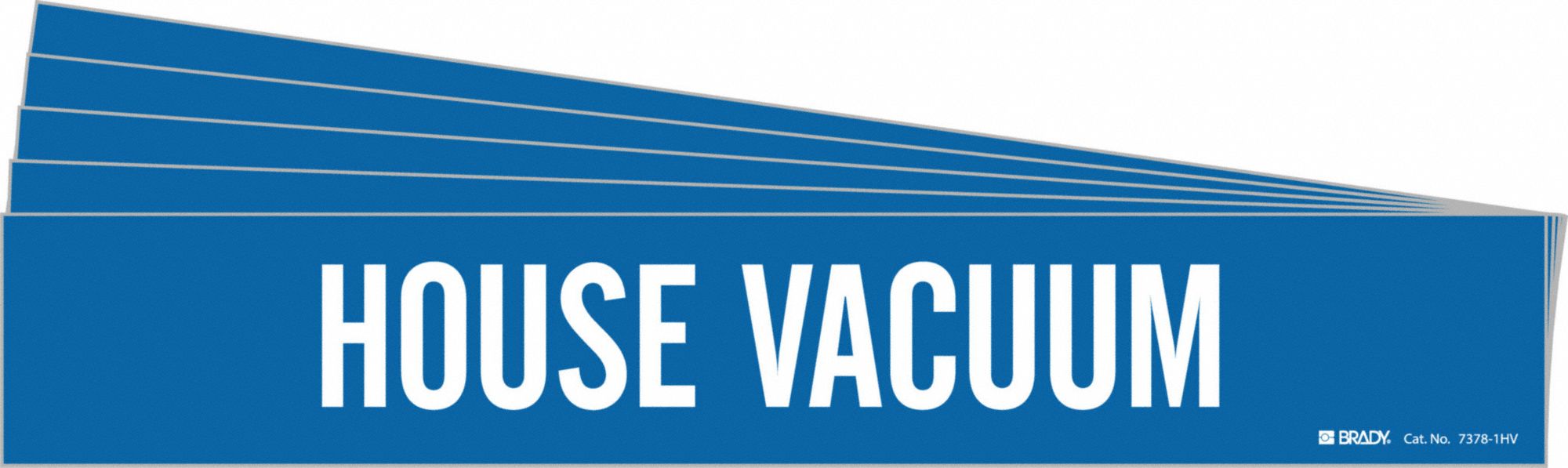 Pipe Marker: House Vacuum, Blue, White, Fits 8 in and Larger Pipe O.D., 1 Pipe Markers, 5 PK
