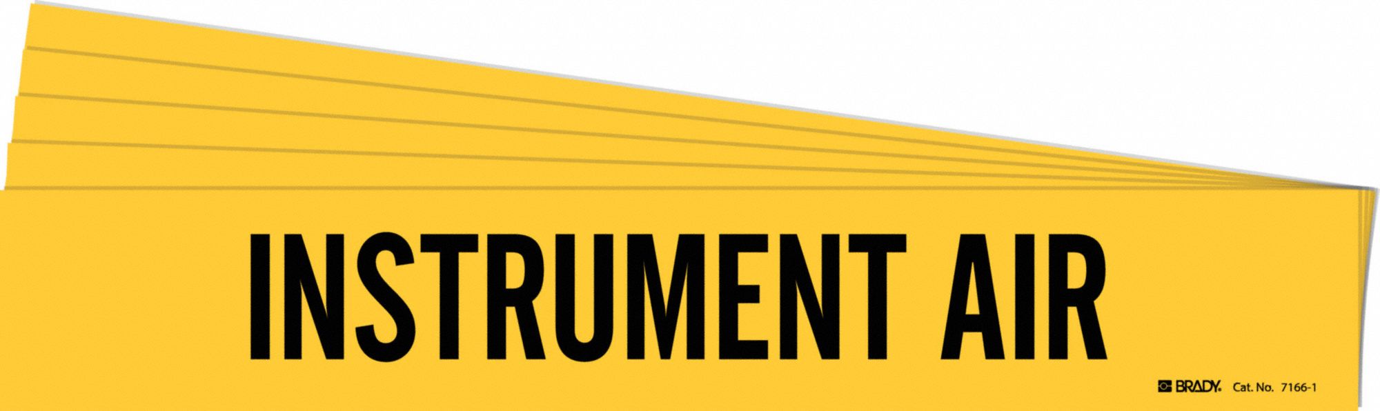 Pipe Marker: Instrument Air, Yellow, Black, Fits 2 1/2 to 7 7/8 in Pipe O.D., 1 Pipe Markers, 5 PK