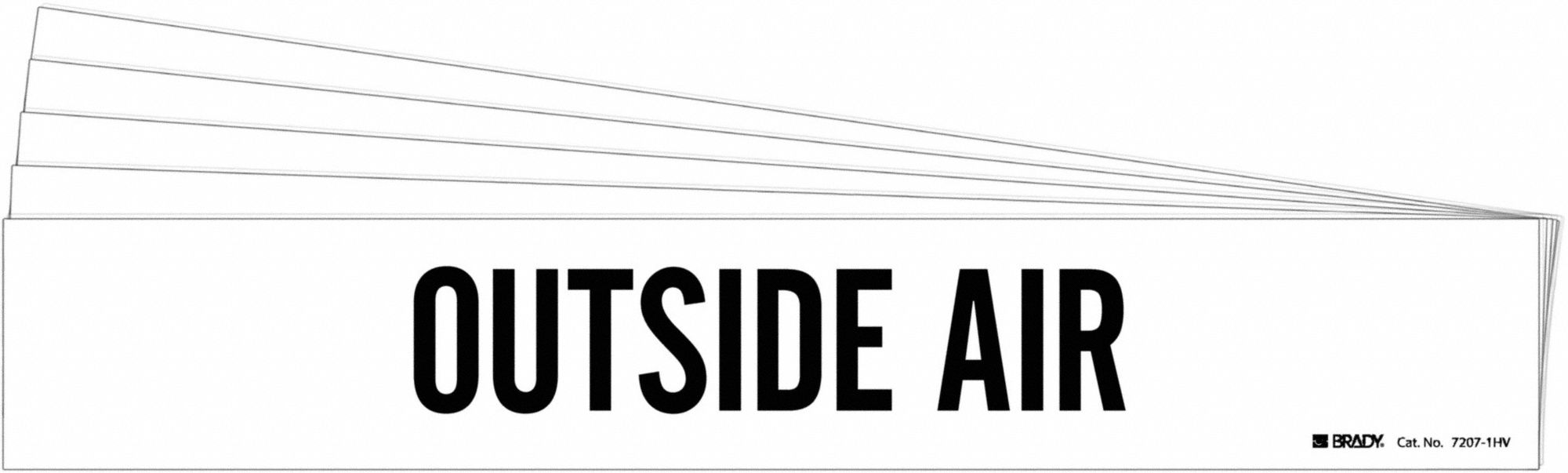 Outside Air, White, Pipe Marker 781WA172071HVPK Grainger