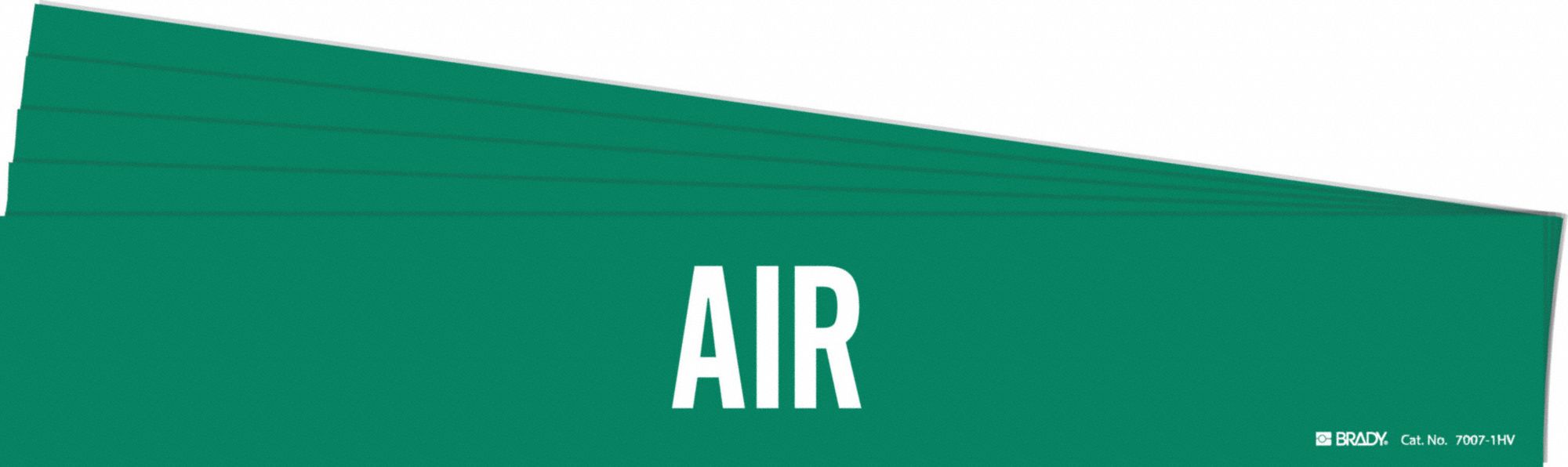 Pipe Marker: Air, Green, White, Fits 8 in and Larger Pipe O.D., 1 Pipe Markers, Without Arrows, 5 PK