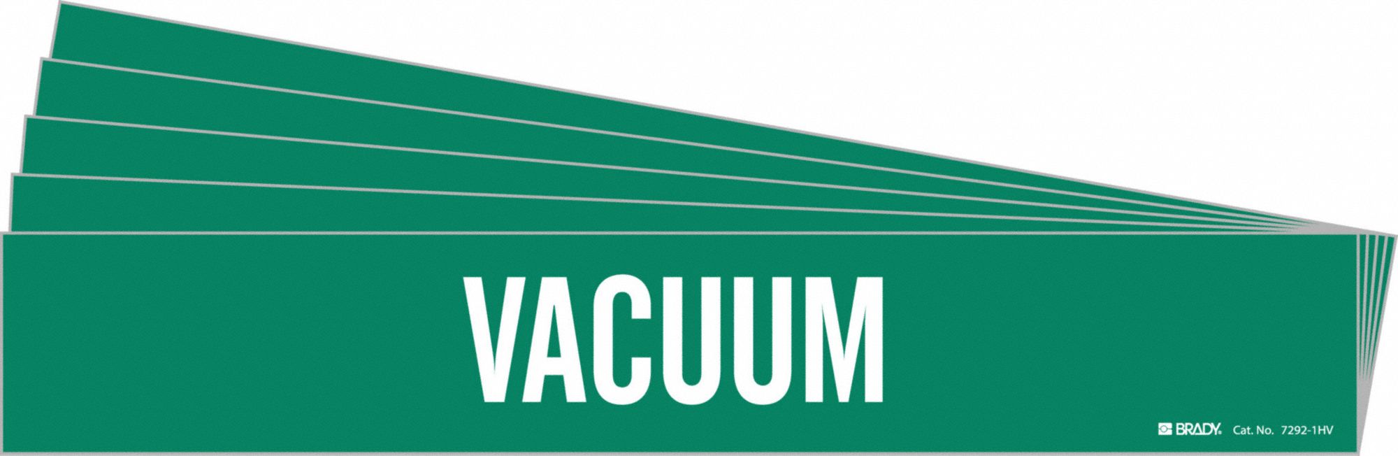 Pipe Marker: Vacuum, Green, White, Fits 8 in and Larger Pipe O.D., 1 Pipe Markers, 5 PK
