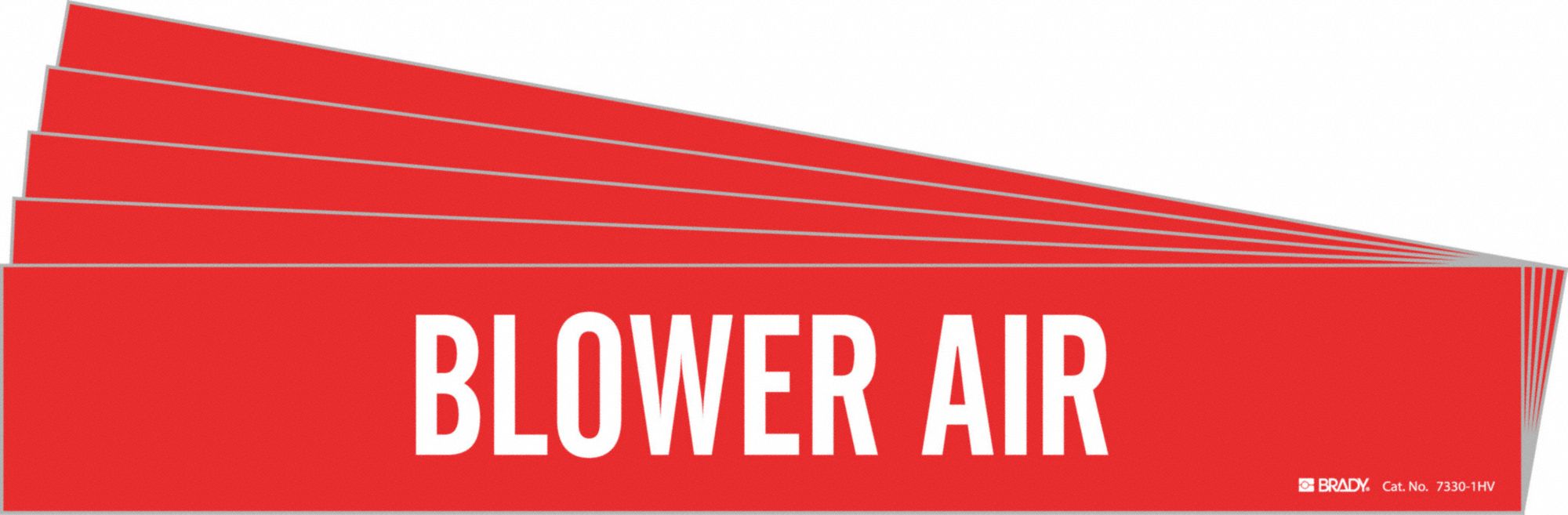 Pipe Marker: Blower Air, Red, White, Fits 8 in and Larger Pipe O.D., 1 Pipe Markers, 5 PK