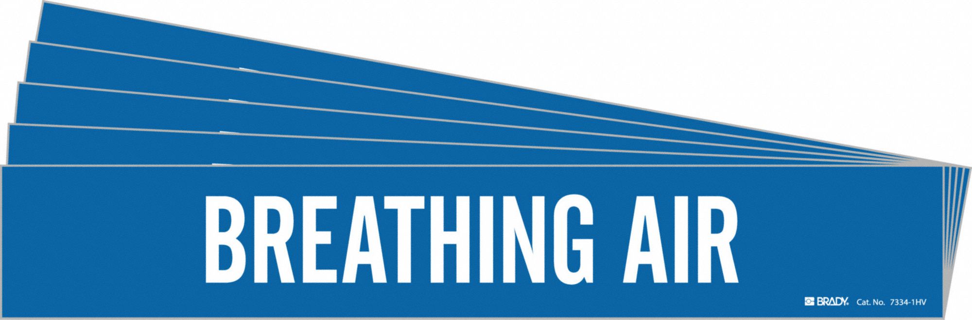 Pipe Marker: Breathing Air, Blue, White, Fits 8 in and Larger Pipe O.D., 1 Pipe Markers, 5 PK