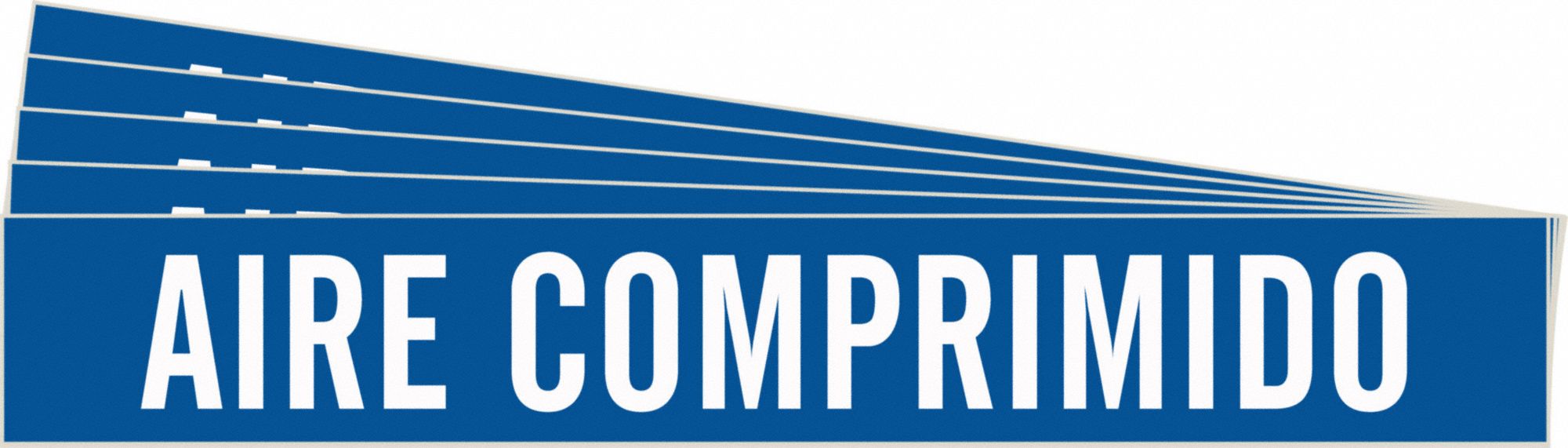 Pipe Marker: Aire Comprimido, Blue, White, Fits 2 1/2 to 7 7/8 in Pipe O.D., 1 Pipe Markers, 5 PK