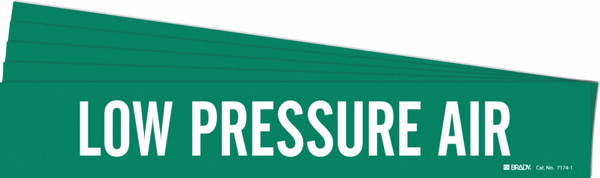 Pipe Marker: Low Pressure Air, Green, White, Fits 2 1/2 to 7 7/8 in Pipe O.D., 1 Pipe Markers, 5 PK