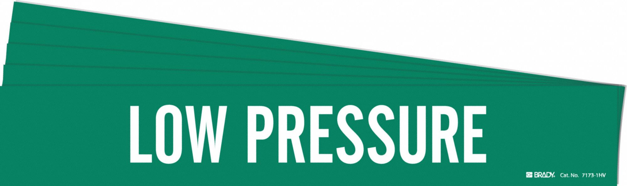Pipe Marker: Low Pressure, Green, White, Fits 8 in and Larger Pipe O.D., 1 Pipe Markers, 5 PK