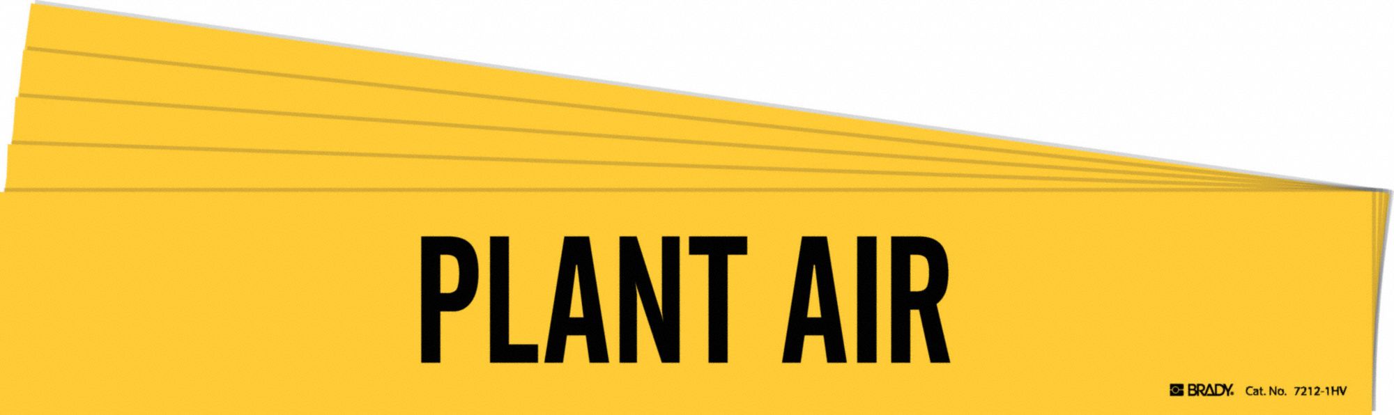Pipe Marker: Plant Air, Yellow, Black, Fits 2 1/2 to 7 7/8 in Pipe O.D., 1 Pipe Markers, 5 PK