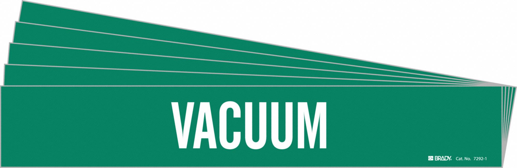 Pipe Marker: Vacuum, Green, White, Fits 2 1/2 to 7 7/8 in Pipe O.D., 1 Pipe Markers, 5 PK