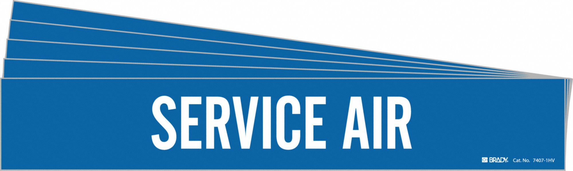 Pipe Marker: Service Air, Blue, White, Fits 8 in and Larger Pipe O.D., 1 Pipe Markers, 5 PK