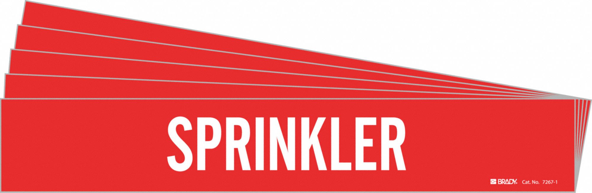 Pipe Marker: Sprinkler, Red, White, Fits 2 1/2 to 7 7/8 in Pipe O.D., 1 Pipe Markers, 5 PK