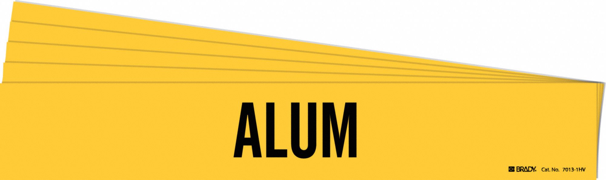 Pipe Marker: Alum, Yellow, Black, Fits 8 in and Larger Pipe O.D., 1 Pipe Markers, 5 PK