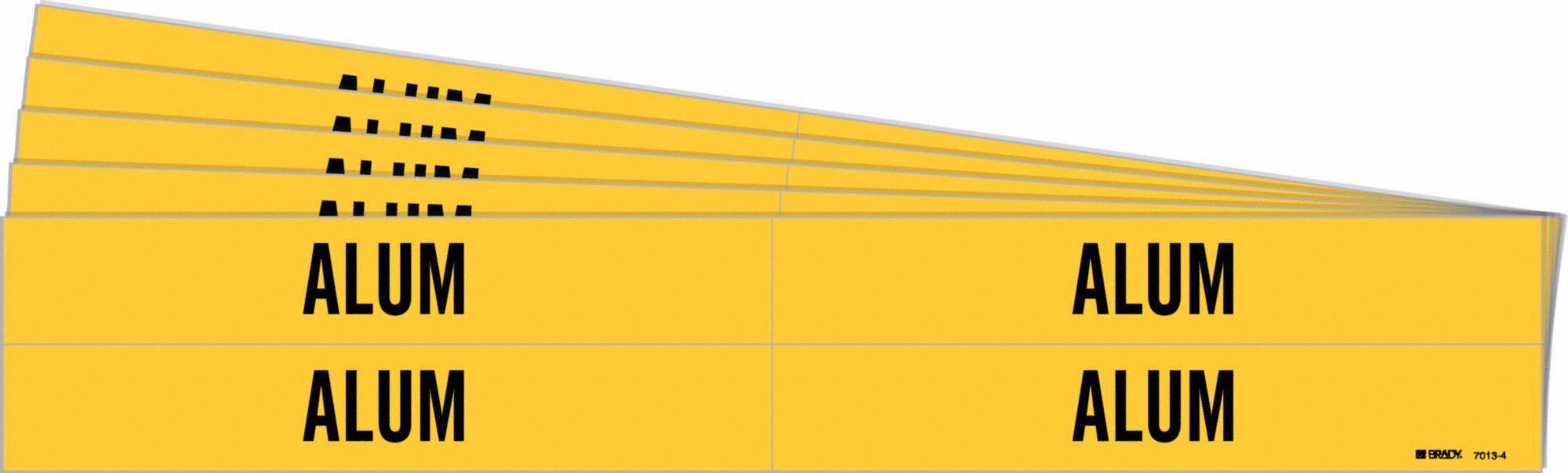 Pipe Marker: Alum, Yellow, Black, Fits 3/4 to 2 3/8 in Pipe O.D., 4 Pipe Markers, 5 PK