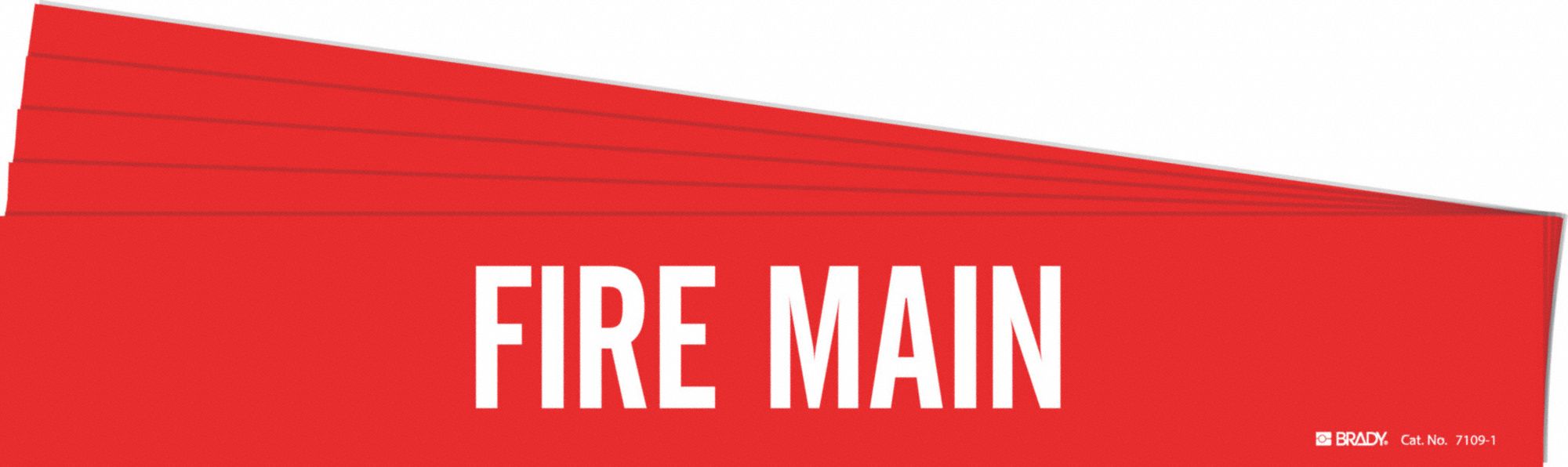 Pipe Marker: Fire Main, Red, White, Fits 2 1/2 to 7 7/8 in Pipe O.D., 1 Pipe Markers, 5 PK